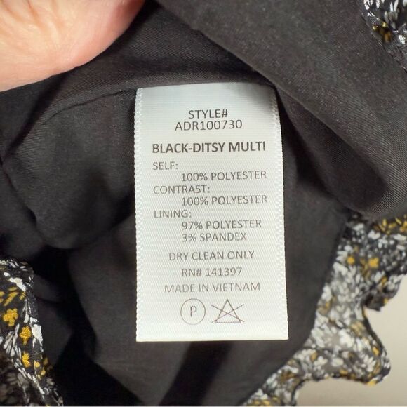 ASTR The Label Black Disty Floral Rouched Dress Size Small - Picture 14 of 14